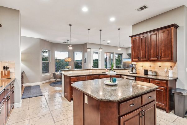 Dining room, Interior, Kitchen, Pendant Lights, Recessed Lighting