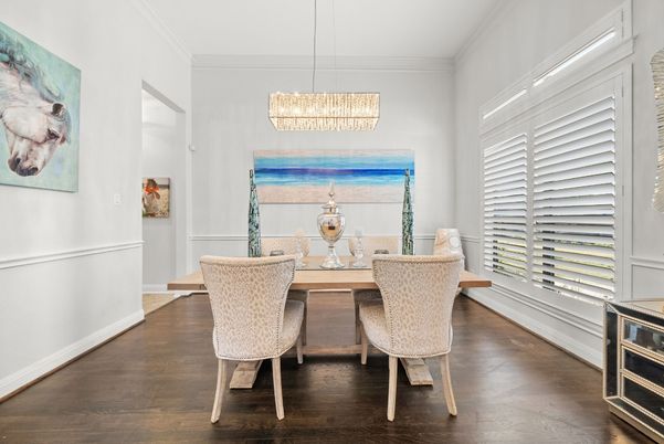 Chandelier, Dining room, Interior, Pendant Lights, Wood Texture Flooring