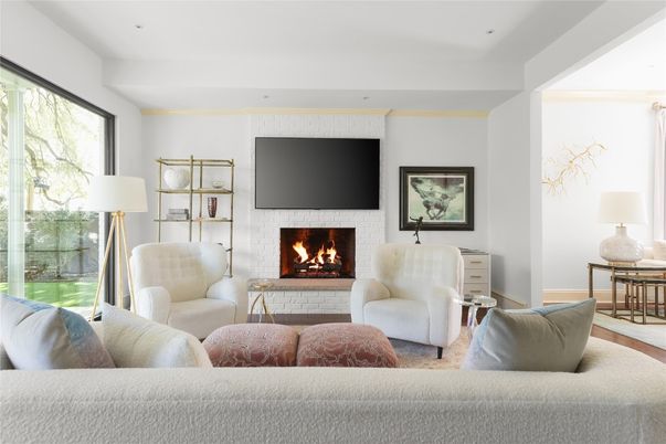 Fireplace, Interior, Living room, Recessed Lighting