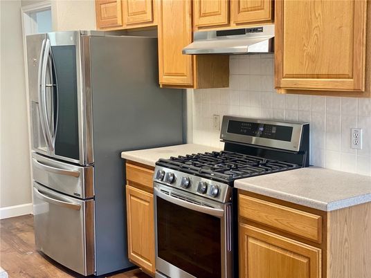 Interior, Kitchen, Stainless Steel Appliances, Wood Texture Flooring