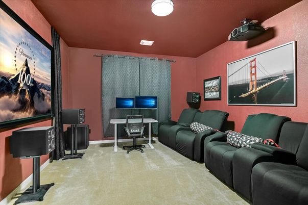 Home Theatre Room, Home Office, Interior, Projection Screen, Theatre Room