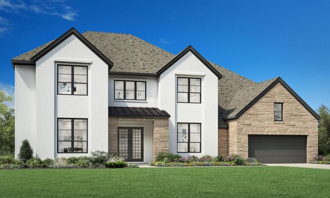 Attached, Exterior, Facade, Brick Facade, Farmhouse