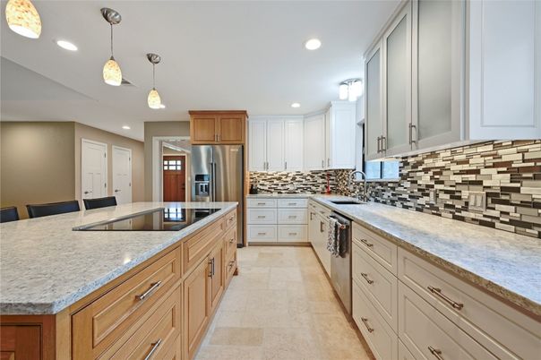 Interior, Kitchen, Pendant Lights, Recessed Lighting, Stainless Steel Appliances