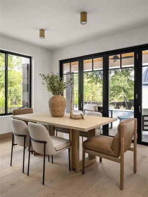 Dining room, Interior, Wood Texture Flooring