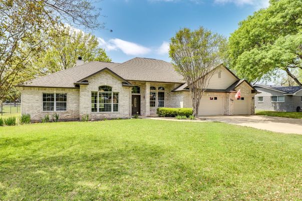 Attached, Backyard, Exterior, Facade, Brick Facade, French Provincial