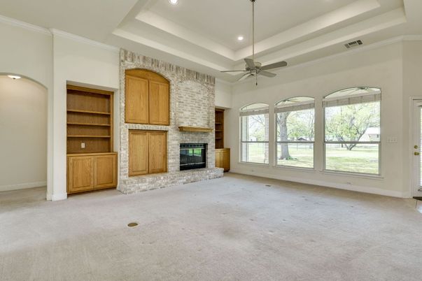 Empty room, Fireplace, Interior, Recessed Lighting