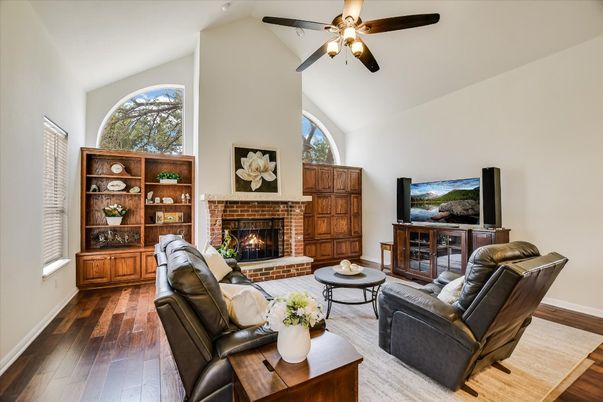 Fireplace, Interior, Living room, Wood Texture Flooring