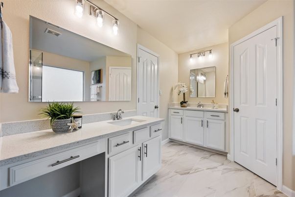Bathroom, Dual Sink Vanities, Interior, Marble