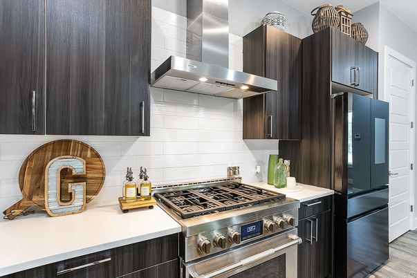 Interior, Kitchen, Stainless Steel Appliances, Wood Texture Flooring