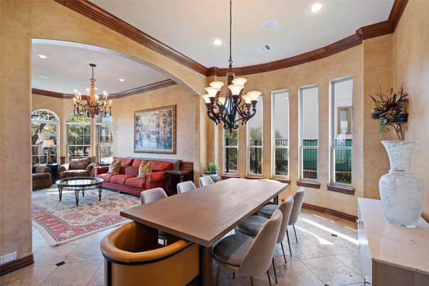 Chandelier, Dining room, Interior, Living room, Recessed Lighting