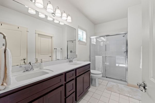 Bathroom, Dual Sink Vanities, Glass Shower, Interior
