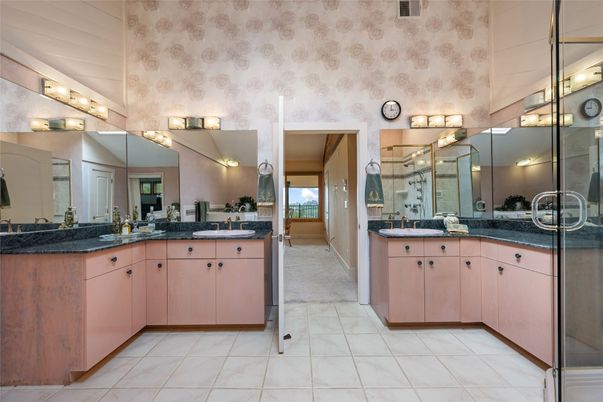 Bathroom, Dual Sink Vanities, Glass Shower, Interior