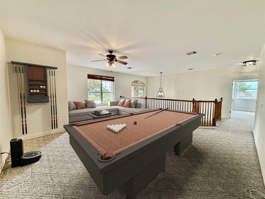 Billiard Table, Game Room, Interior, Pendant Lights