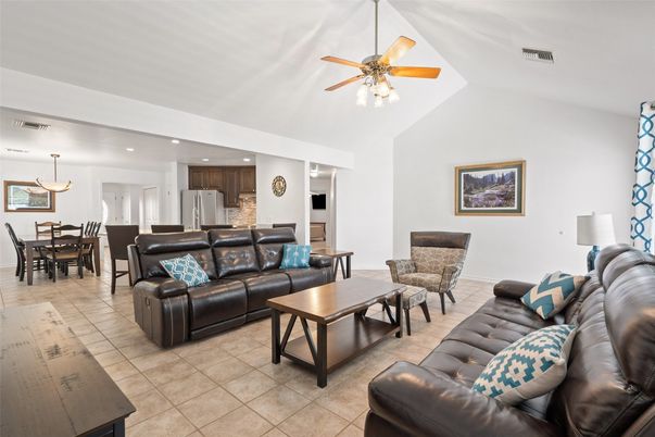 Dining room, Interior, Kitchen, Living room, Pendant Lights, Recessed Lighting