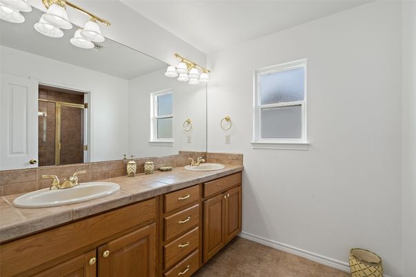 Bathroom, Dual Sink Vanities, Interior, Tile Countertops