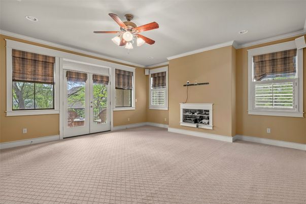 Empty room, Fireplace, Interior, Recessed Lighting