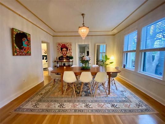 Chandelier, Dining room, Interior, Wood Texture Flooring