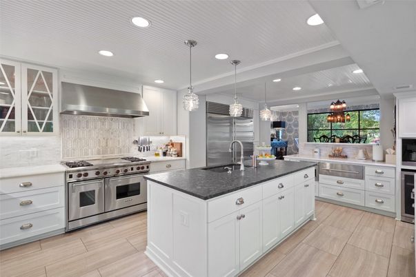 Interior, Kitchen, Pendant Lights, Recessed Lighting, Stainless Steel Appliances