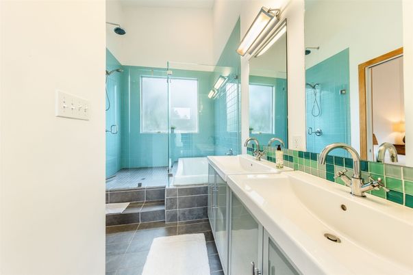 Bathroom, Dual Sink Vanities, Glass Shower, Interior