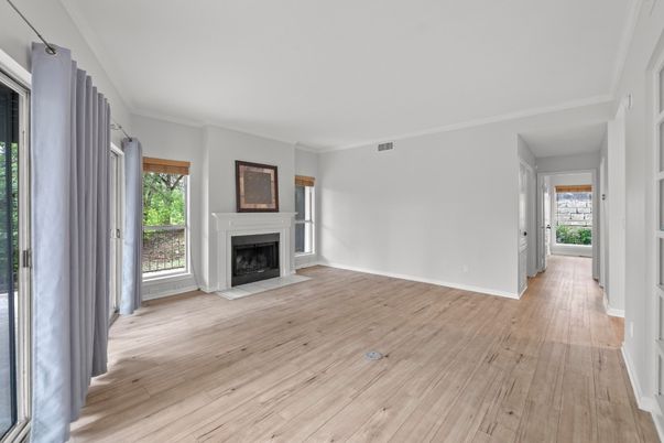 Empty room, Fireplace, Interior, Wood Texture Flooring