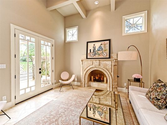 Fireplace, Interior, Living room, Recessed Lighting