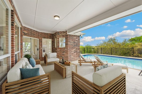 Exterior, Pool, Stone Walls