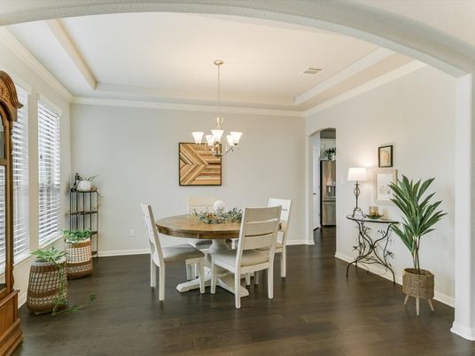 Chandelier, Dining room, Interior, Wood Texture Flooring