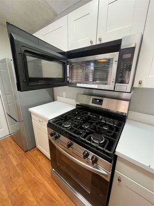 Interior, Kitchen, Stainless Steel Appliances, Wood Texture Flooring
