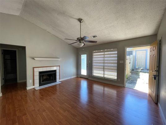 Empty room, Fireplace, Interior, Wood Texture Flooring