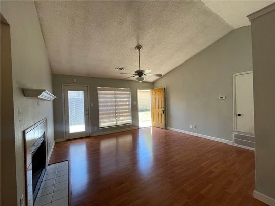 Empty room, Fireplace, Interior, Wood Texture Flooring