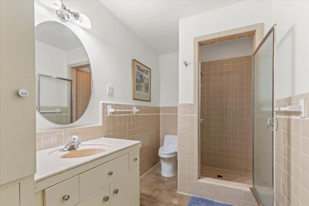 Bathroom, Glass Shower, Interior, Tile Countertops
