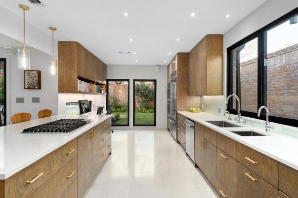 Interior, Kitchen, Pendant Lights, Recessed Lighting, Stainless Steel Appliances