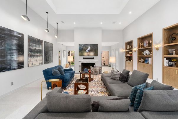 Fireplace, Interior, Living room, Pendant Lights, Recessed Lighting