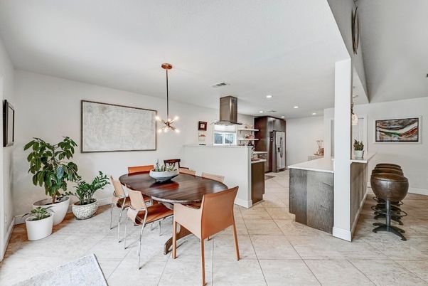 Dining room, Interior, Kitchen, Pendant Lights, Recessed Lighting