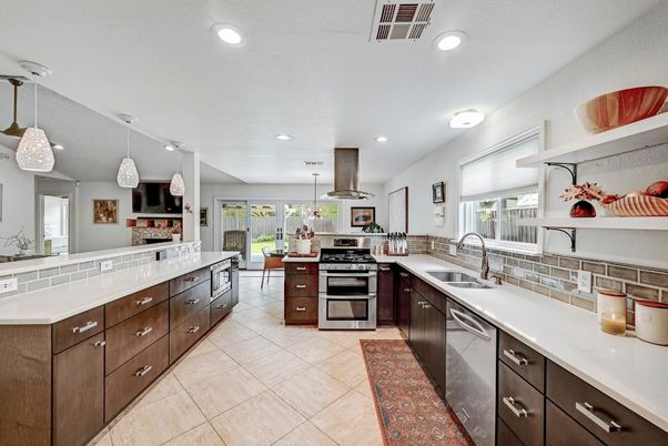 Interior, Kitchen, Pendant Lights, Recessed Lighting, Stainless Steel Appliances