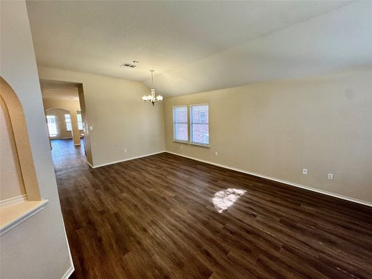 Chandelier, Empty room, Interior, Wood Texture Flooring