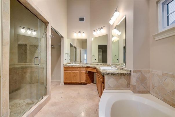 Bathroom, Dual Sink Vanities, Glass Shower, Interior