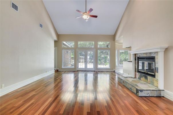 Empty room, Fireplace, Interior, Wood Texture Flooring