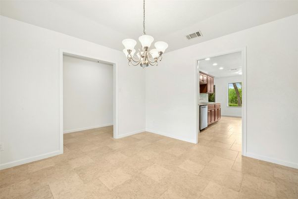 Chandelier, Empty room, Interior, Kitchen, Recessed Lighting