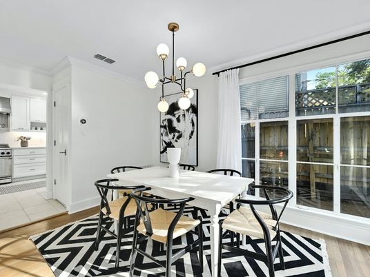 Dining room, Interior, Kitchen, Pendant Lights, Wood Texture Flooring