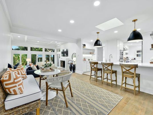 Dining room, Interior, Kitchen, Living room, Pendant Lights, Recessed Lighting, Wood Texture Flooring