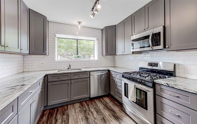 Interior, Kitchen, Stainless Steel Appliances, Wood Texture Flooring