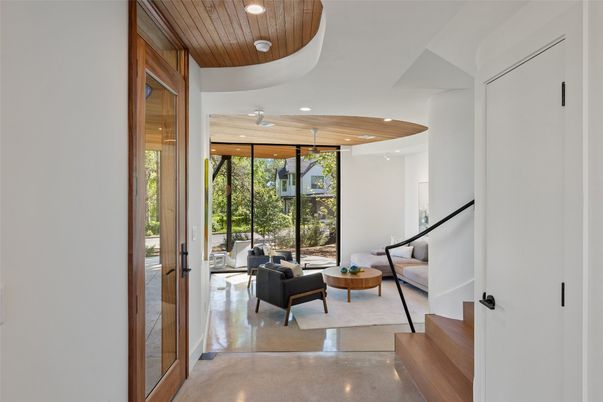 Interior, Living room, Recessed Lighting, Wooden Ceilings