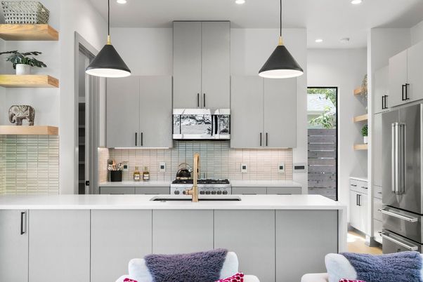 Interior, Kitchen, Pendant Lights, Recessed Lighting, Stainless Steel Appliances