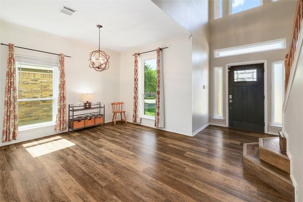 Chandelier, Interior, Wood Texture Flooring