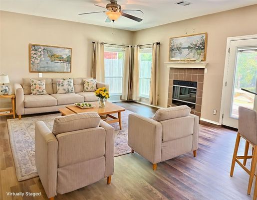 Fireplace, Interior, Living room, Wood Texture Flooring