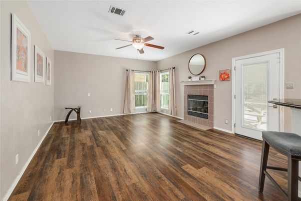 Empty room, Fireplace, Interior, Wood Texture Flooring