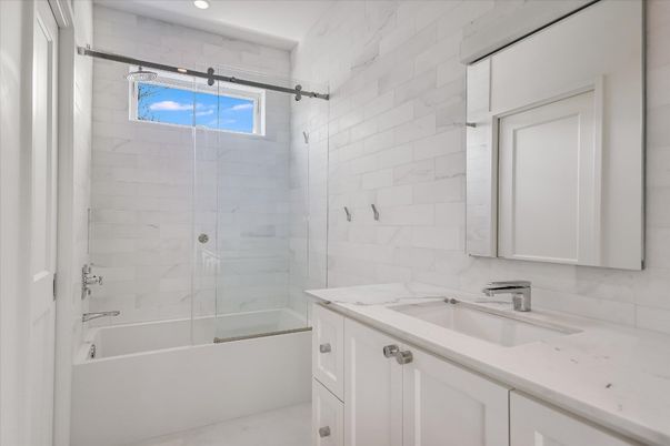 Bathroom, Glass Shower, Interior, Marble Walls