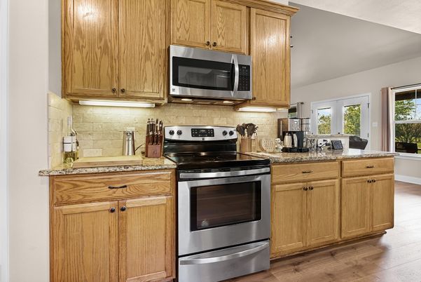 Interior, Kitchen, Stainless Steel Appliances, Wood Texture Flooring