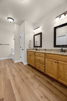 Bathroom, Dual Sink Vanities, Interior, Wood Texture Flooring